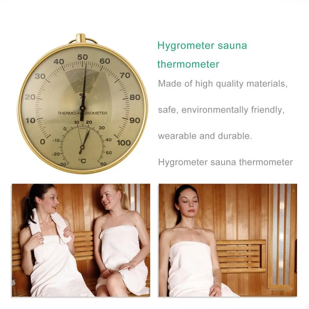 Sauna Thermometer Metal Dial Hygrometer Humidity Temperature Measurement Meter Indoor Room Accessory | Инструменты