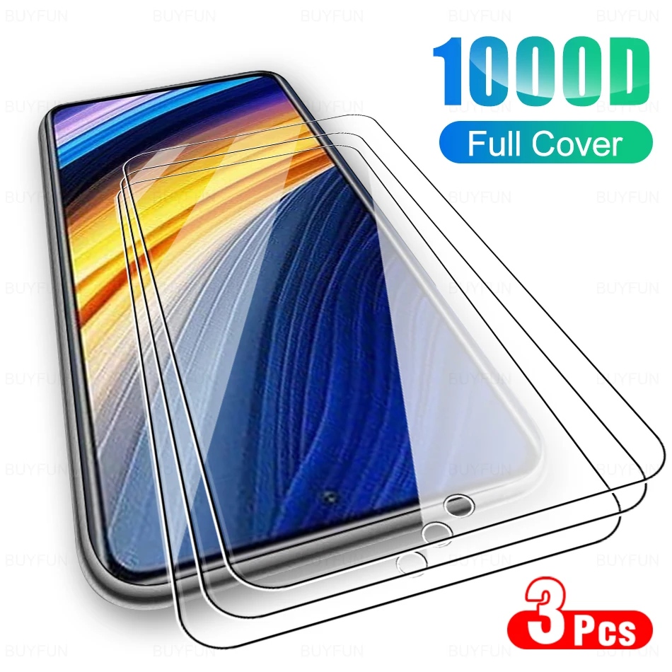 

3PCS Tempered Glass For Poco X3 Pro Protective Film For Xiaomi Poco X 3 Pro X3Pro X3 NFC X3 GT M3 Pro 5G M3 F3 Screen HD Glass