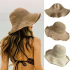 Соломенная шляпа с мягкими полями для женщин Hoilday, Пляжная складная шляпа от солнца с широкими полями и бантом, один размер