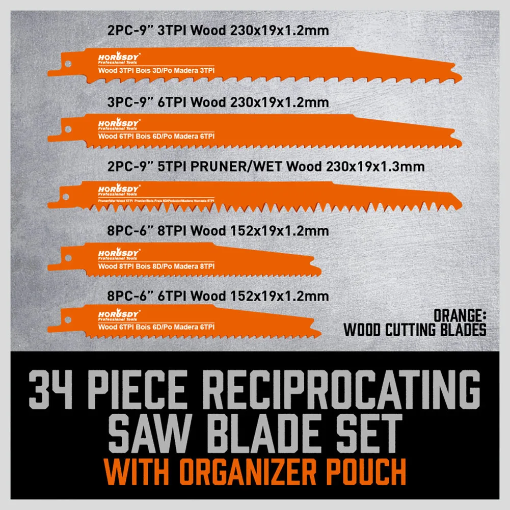 34 шт. металлическое лезвие пилы с возвратно-поступательным движением полотна