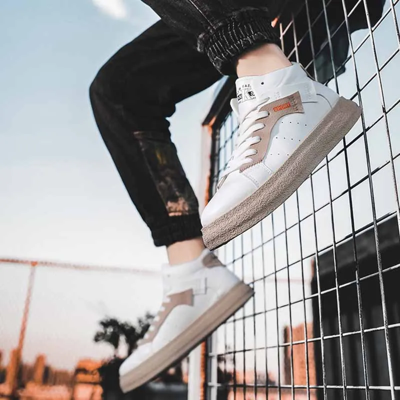 

Легкие мужские кроссовки из ПУ кожи, модная уличная износостойкая прогулочная повседневная обувь, весна-осень