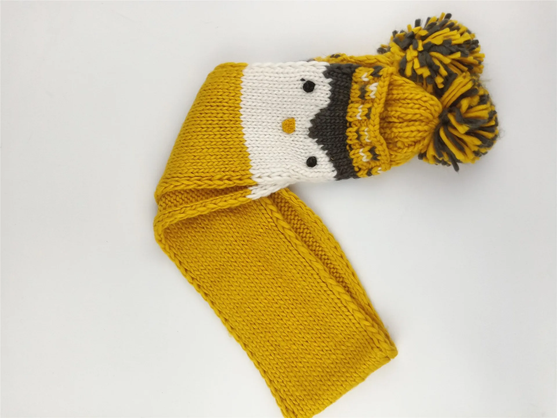 

2021 Hand Made Cartoon Penguin Baby Baby Baby Boy Girl Boy Girl Knitting Wool Scarf