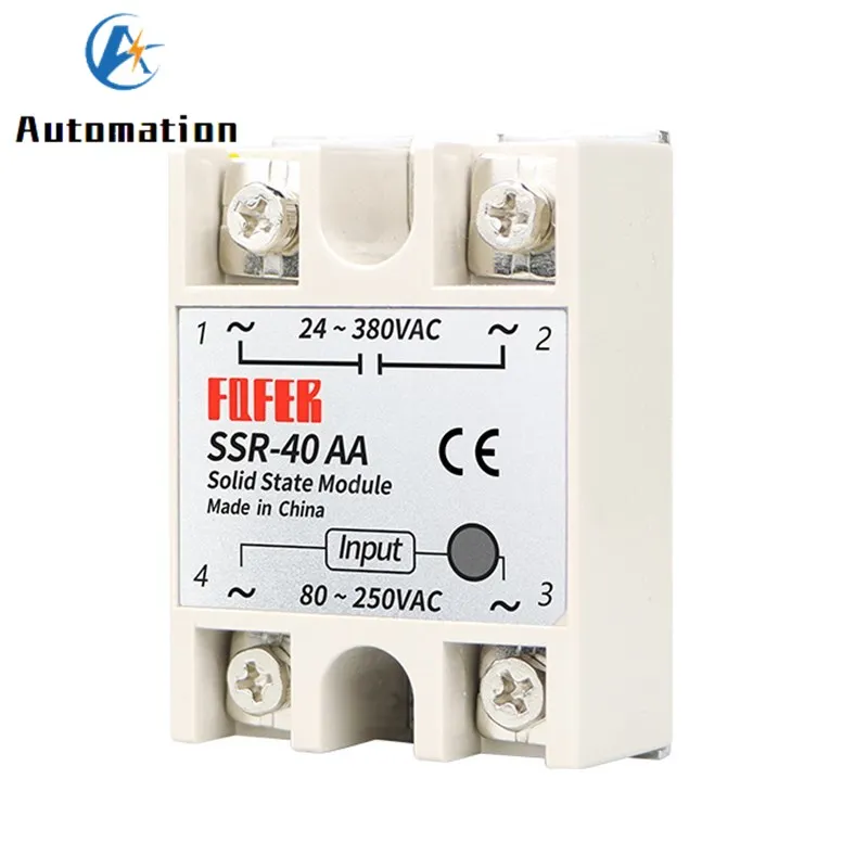1 шт. 10A 25A 40A 60A AC Однофазное твердотельное реле постоянного тока SSR 10AA 25AA 40AA 60AA 80 250VAC