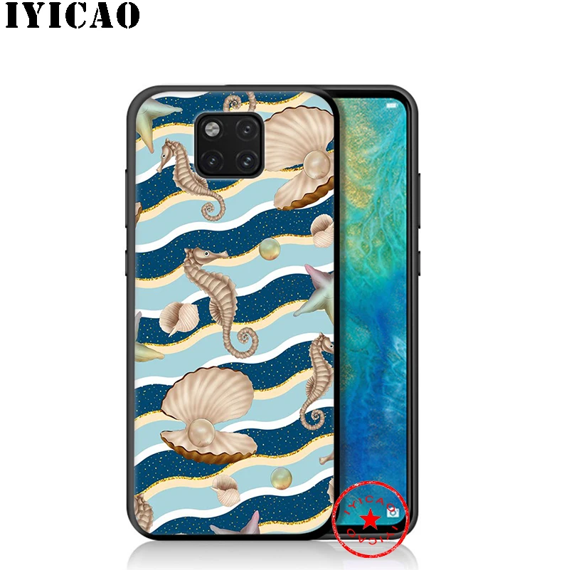 IYICAO летом пляж ракушки мягкий чехол для huawei P30 P20 P10 P9 P8 2017 2016 2015 P Smart Z Plus 2019 mate 20 10 Lite