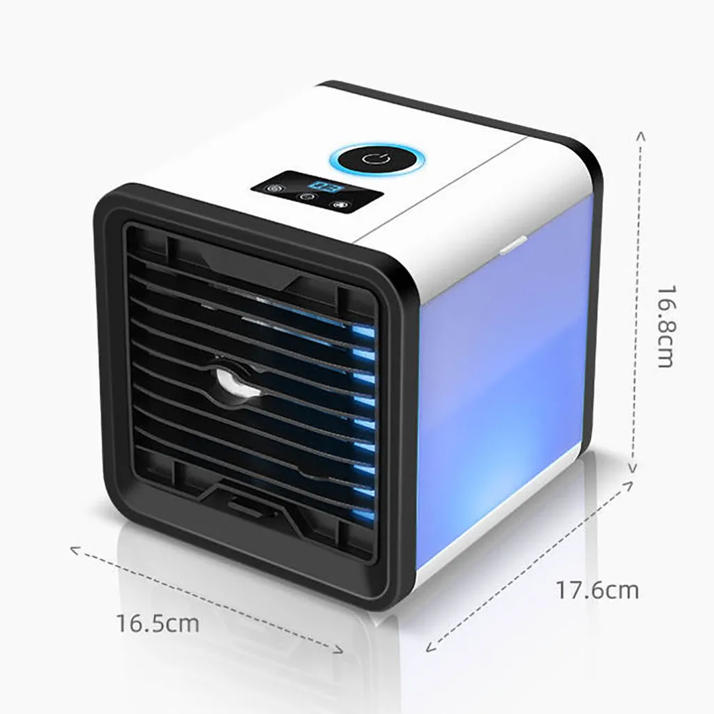 

Air Cooler Fan Mini Desktop Air Conditioner with Night Light Mini USB Water Cooling Fan Humidifier Purifier Multifunction Summer