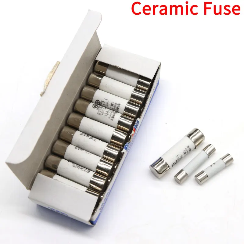 

10Pcs Ceramic Fusible 5x20mm 6x30mm 10x38mm Fast Blow Tube Fuses 250/500V 0.5 1 2 3 4 5 6 8 10 15 16 20 32A AMP Fuse