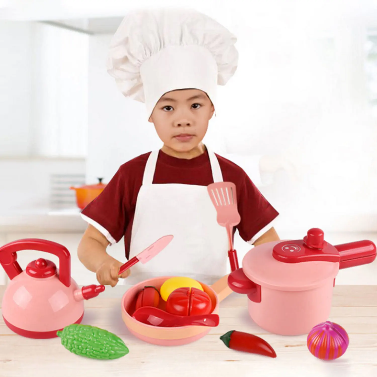 16pcs Kids Children Mini Kitchen Simulation Pots Pans Spoons Knives Cookware Playset Cooking Pretend Role Play Toy Kit | Игрушки и хобби