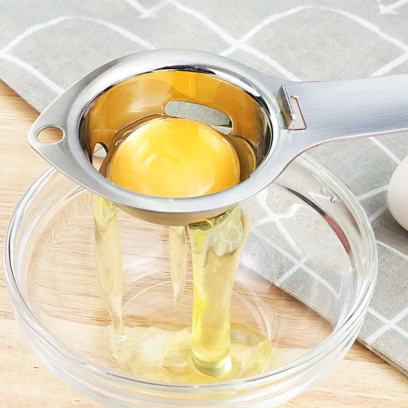 

Egg Separator Stainless Steel Egg Yolk White Separator Filter Long Handle Egg Divider Baking Cooking Egg Tools Kitchen Gadgets