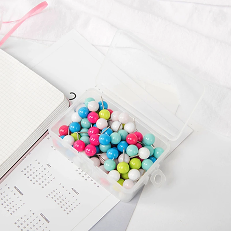 Candy Colors Push Pins Thumb Tack Message Board Pushpin Paper Map Cork Capped Headed Fixing Tacks Pin | Дом и сад