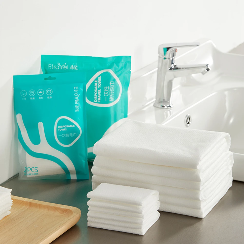 

2pcs Disposable Portable Travel Soft Pure Face Towel Washcloth Wet Dry Wipe Napkin 70x30cm Comfortable Washcloth Wipe