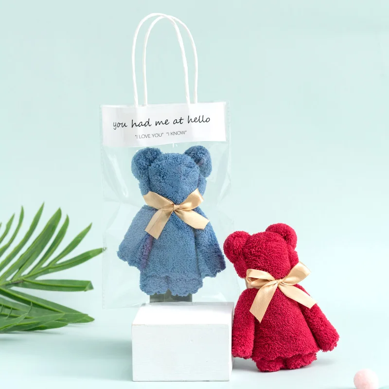 Квадратное флисовое полотенце с изображением медведя высокой плотности для