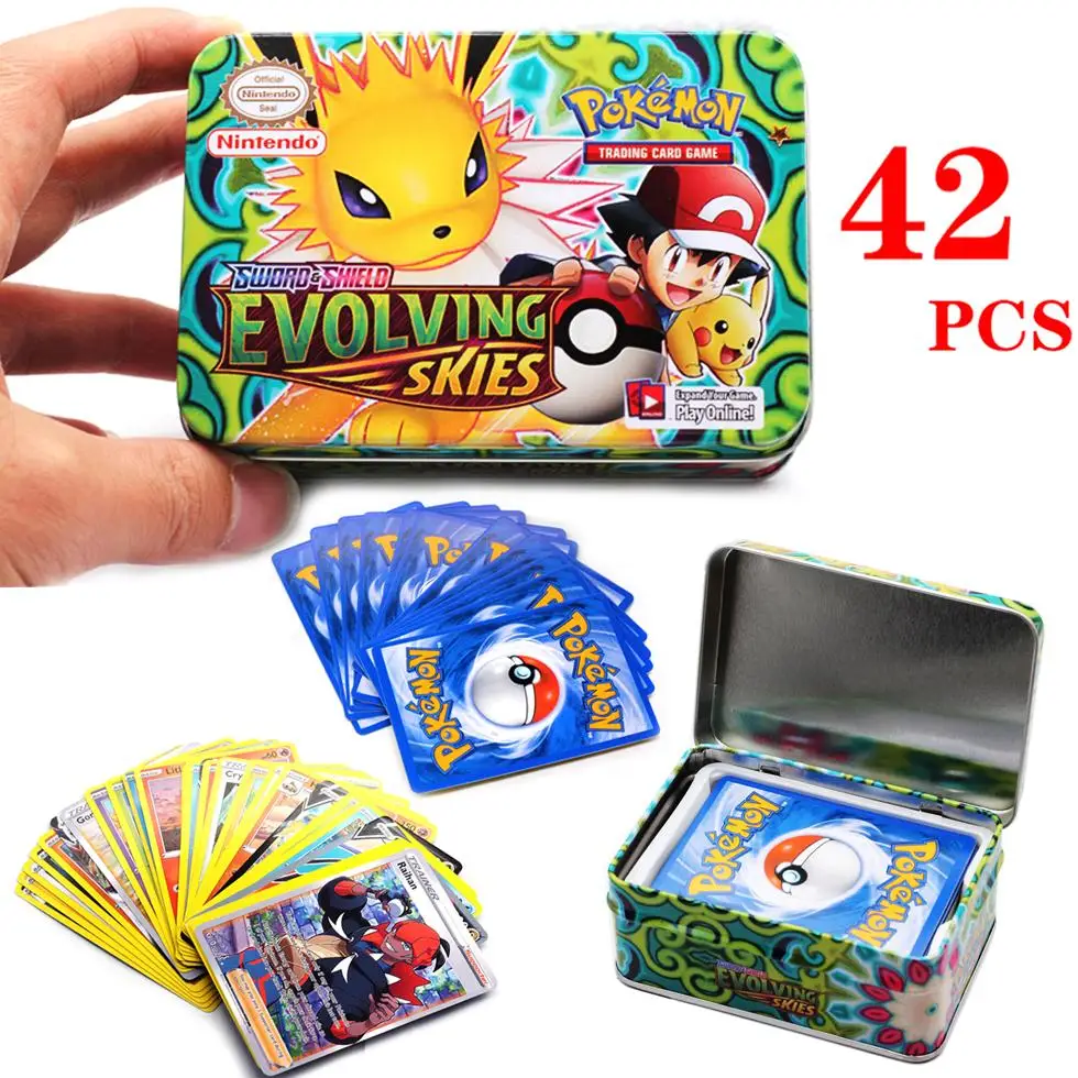 

42 штуки/набор, Карты Покемон, развивающиеся небеса, GX, блестящие карточные игры, хобби, коллекционная игра, Коллекционная Коллекция искусств...