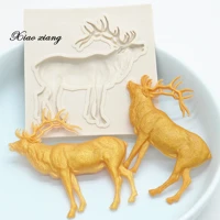 3d christmas deer silicone mold for baking fondant chocolate resin sugarcraft mould pastry cupcake cake decorating kitchen tools