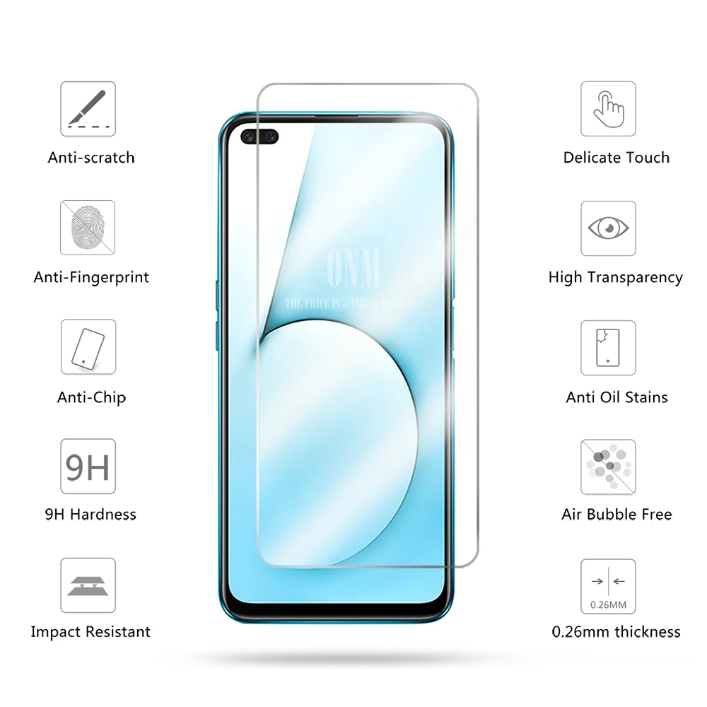 Закаленное стекло для OPPO Realme X50 Премиум Защитная пленка экрана|Защитные стёкла и
