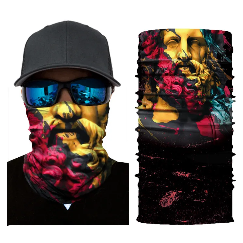 3D Seamless Balaclava Magic Scarf Neck Face Mask Ghost Skull Skeleton Head Bandana Shield Headband Headwear Bandanas Men Bicycle |