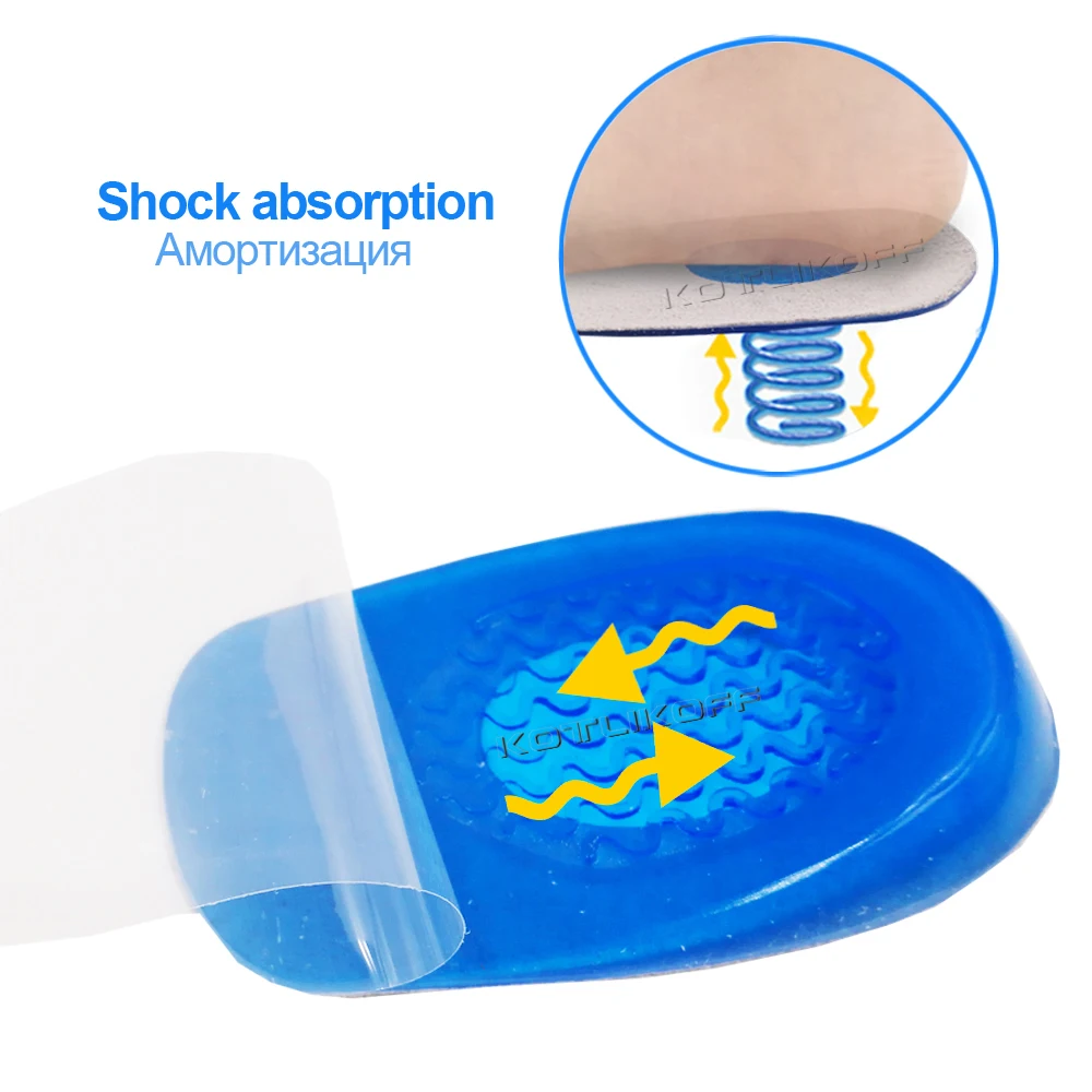 KOTLIKOFF Silicone Gel Heel Spur Pad For Foot Plantar Fasciitis Achilles Tendonitis Care Pain Relief Insole Inserts Foot Care
