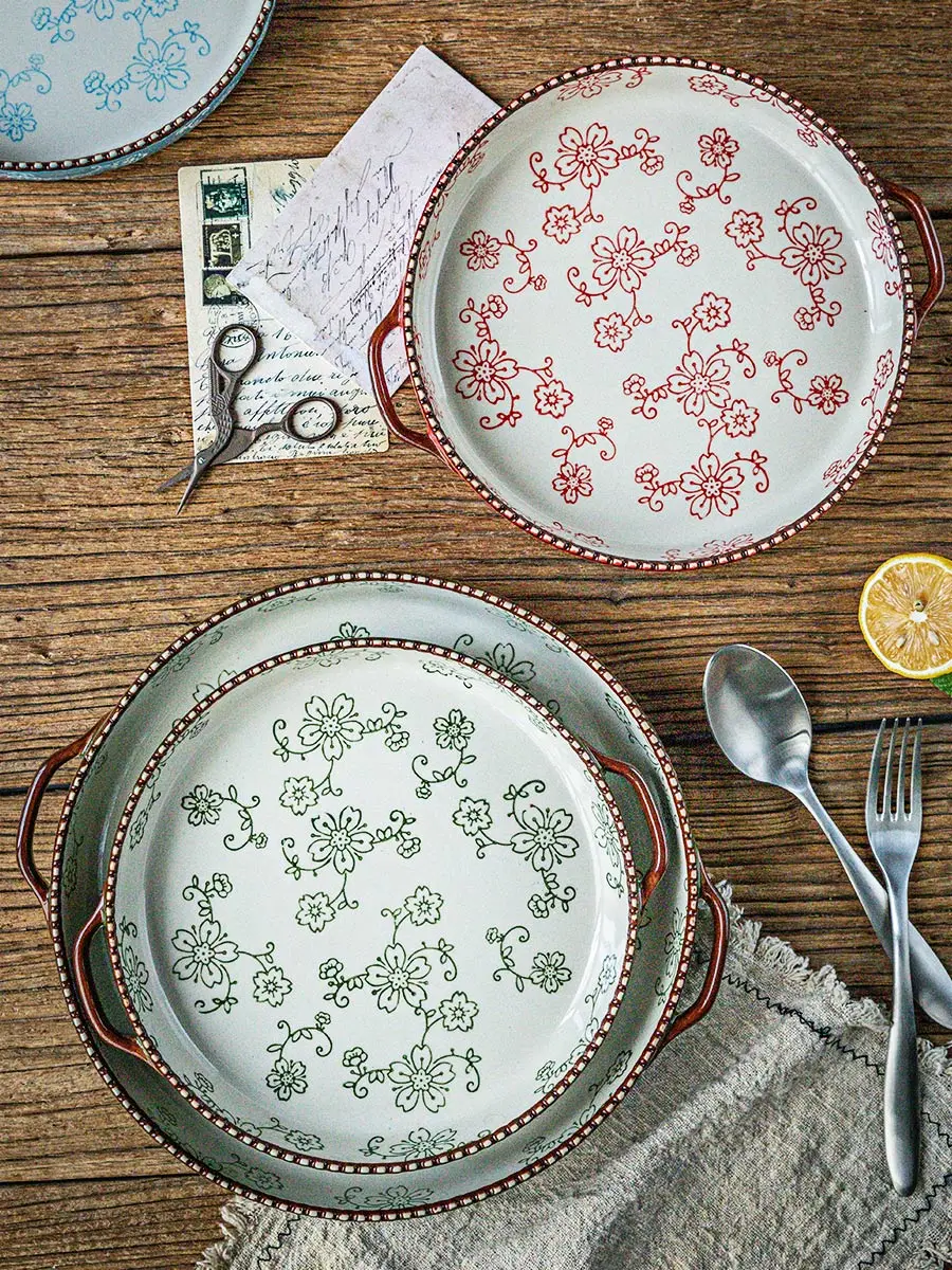 Фарфоровые тарелки креативная тарелка домашняя посуда суп пицца сковорода для