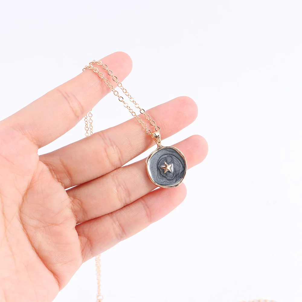 Женское ожерелье с подвеской в виде Луны звезды сердца|Подвески| |