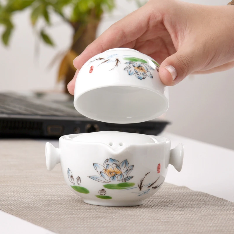 Керамические чайники gaiwan teacups китайский чайный набор портативный для
