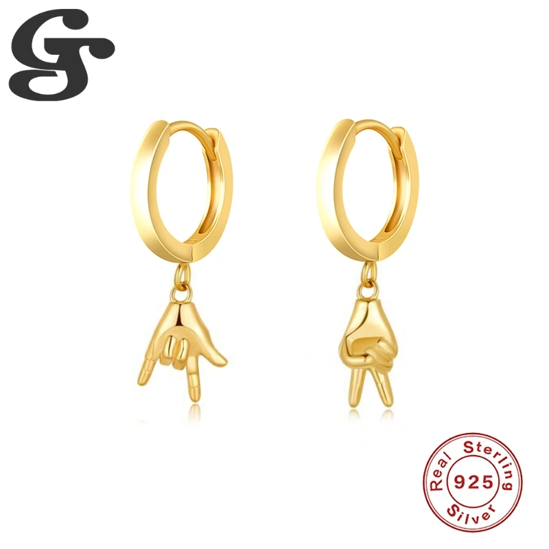 GS победы висячие серьги 925 пробы Серебряный пирсинг уха Кольца СТИМ панк хип хопа