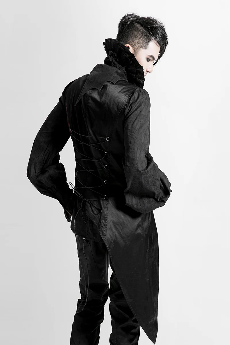 Мужской жилет в стиле панк с принтом готический бандажный ласточкиного хвоста