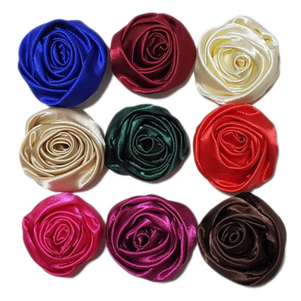 

50pcs stereo rose headdress shoes clothing accessories accessories hand woven Brooch hand holding flower hair accessories