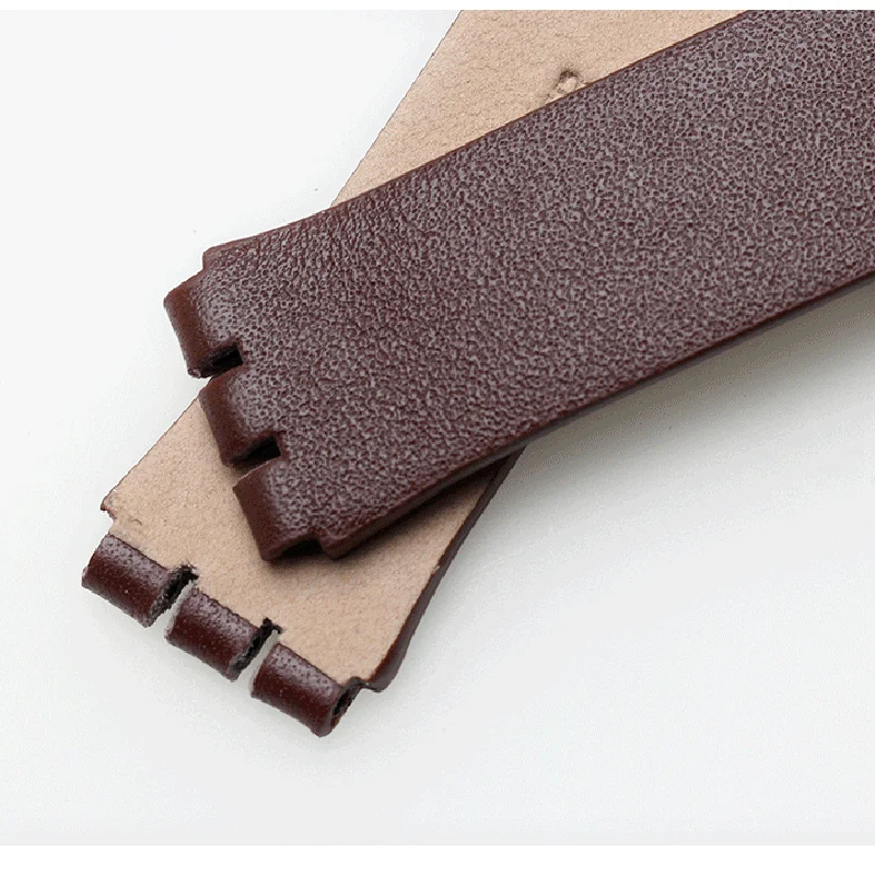 Thin Genuine Leather watch straps for swatch SYXS116 watch band head layer cowhide 17mm watchband for women with tools