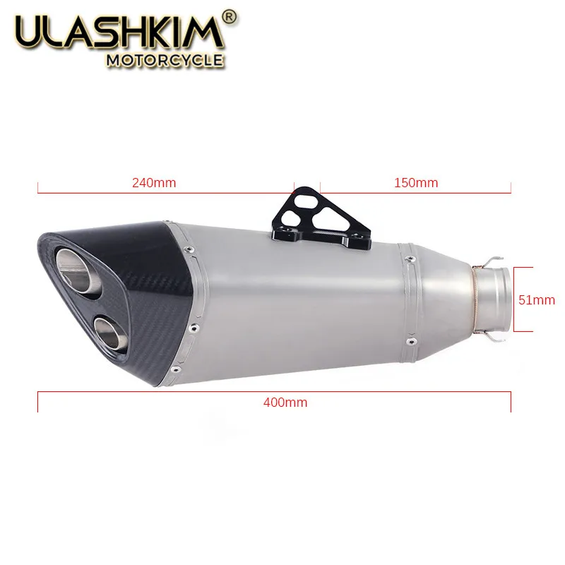 

Motorcycle carbon fiber exhaust muffler full system slip on for yamaha mt07 fz07 2014 to 2017