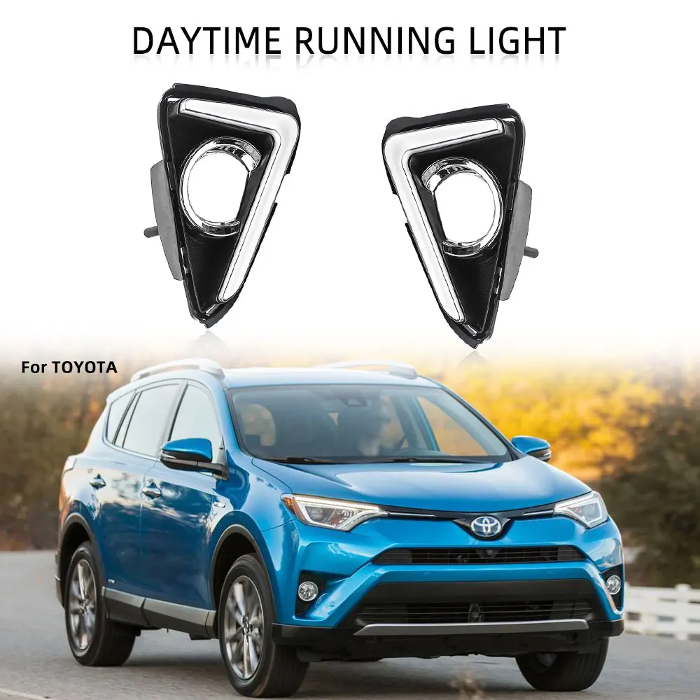 Туман светильник s для Toyota Previa RAV 4 RAV4 2018 2017 2016 головной светодиодный DRL Дневной Бег