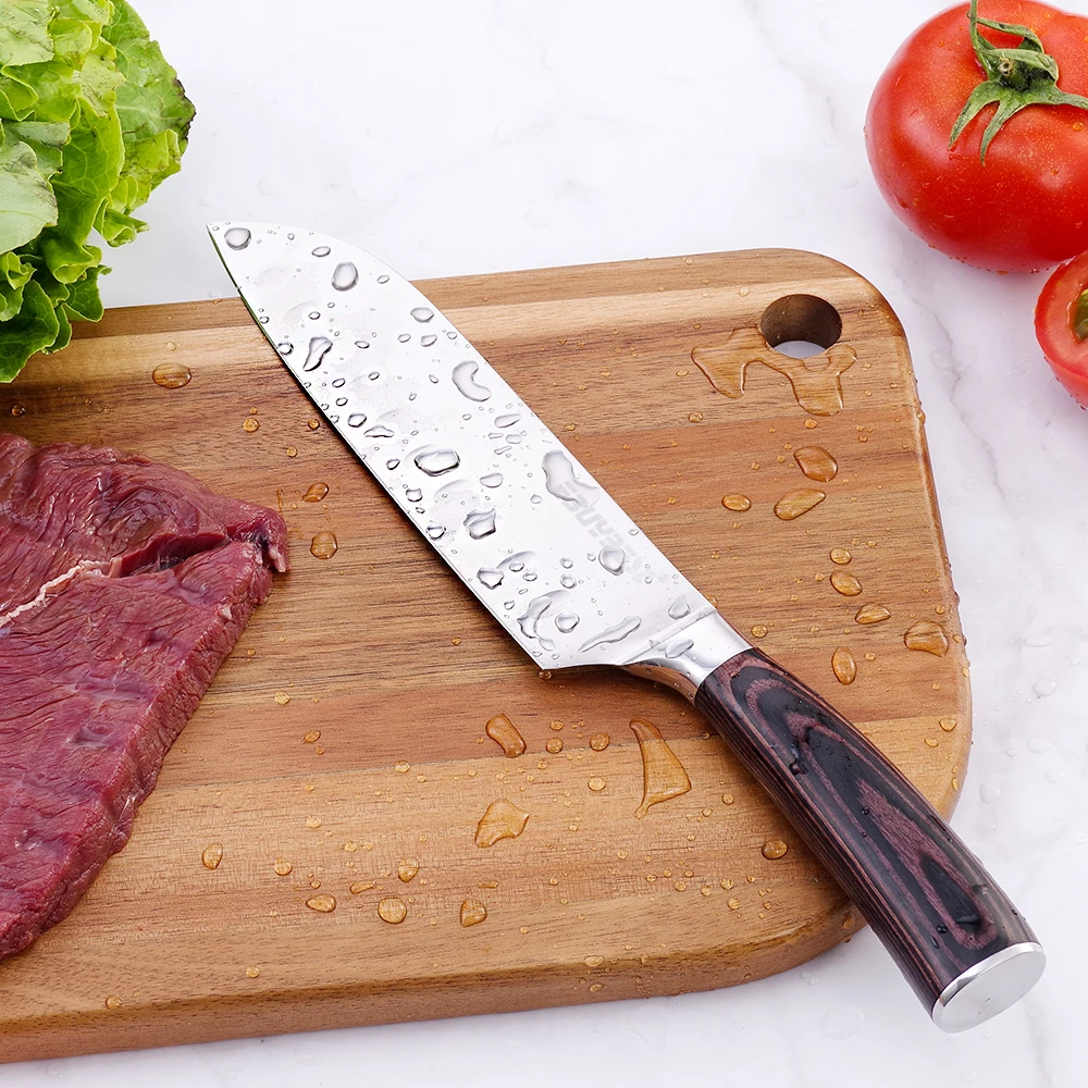 Нержавеющая сталь Кухня ножи 7 дюймов шеф повара Ножи японский сантоку суши мясо