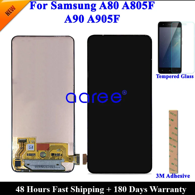 Супер AMOMLED ЖК-дисплей для samsung A80 ЖК-дисплей A805 для samsung A90 A905F ЖК-экран сенсорный дигитайзер сборка