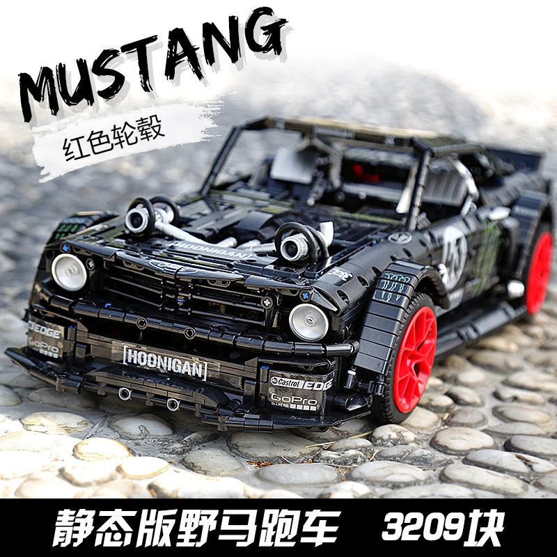 

DHL 90068 3209Pcs 1965 Ford Mustang Hoonicorn Racing Car MOC-22970 20102 23009 33003building block bricks kid toys gift