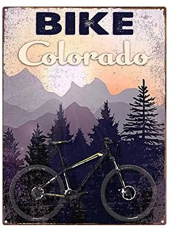 

OMSigns Outdoor Bike Colorado 8"x24" Metal Sign, Biking, Retro, Mountain Bike, Guaranteed Not to Fade for 4 Years