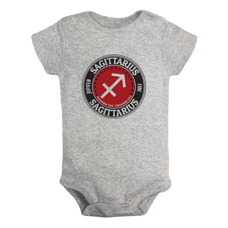 

Костюм для новорожденных из 100% хлопка с изображением созвездий Стрельца рыбы Весы рака одежда для маленьких мальчиков и девочек с коротким ...