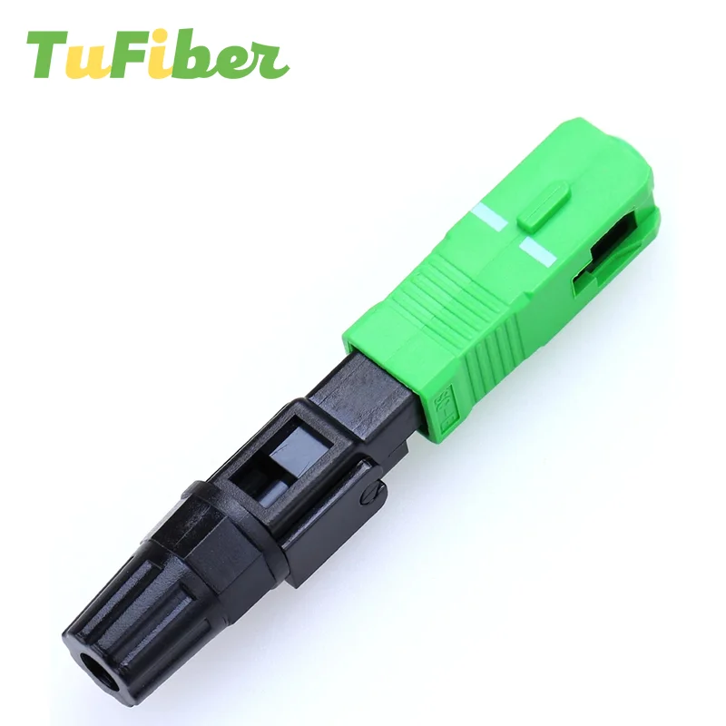 Free Shipping SC APC Fiber Optic Fast Connector Single Mode Fiber Optic Adapter FTTH Fiber Quick Connector Field Assembly