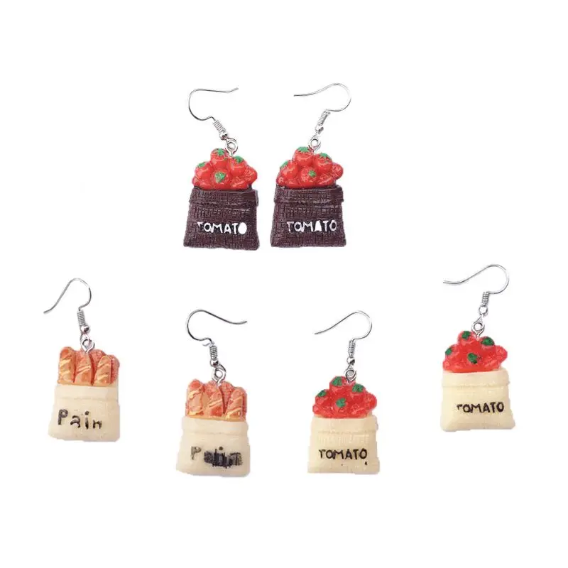 1 пара креативные милые мини серьги с томатным бургером минимализм мультяшный