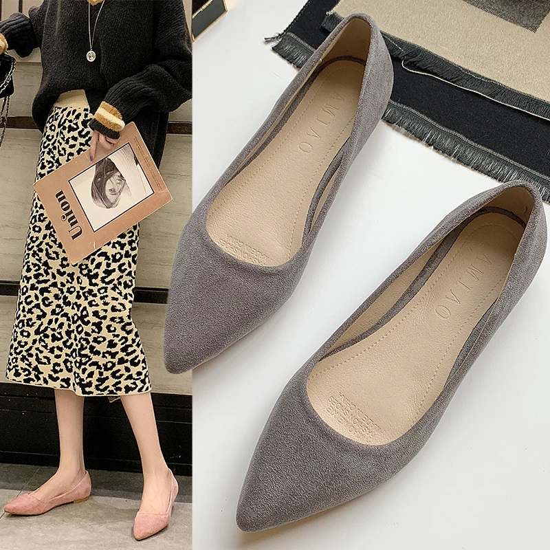 2019 модные женские туфли на плоской подошве высококачественные Замшевые слипоны