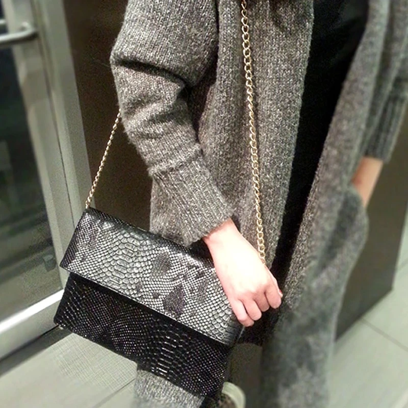 Клатч XMESSUN из черной кожи питона сумки через плечо для женщин сумка новинка 2021