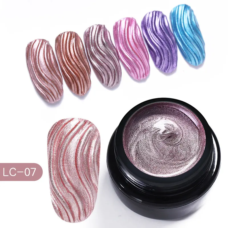 metallic 07 LILYCUTE, 7 мл, металлический Гель-лак для ногтей, долговечный Блестящий золотистый, красный, серебристый цвет, дизайнерский УФ-лак, впитывающий светодиодный Гель-лак для ногтей - Цвет: metallic 07