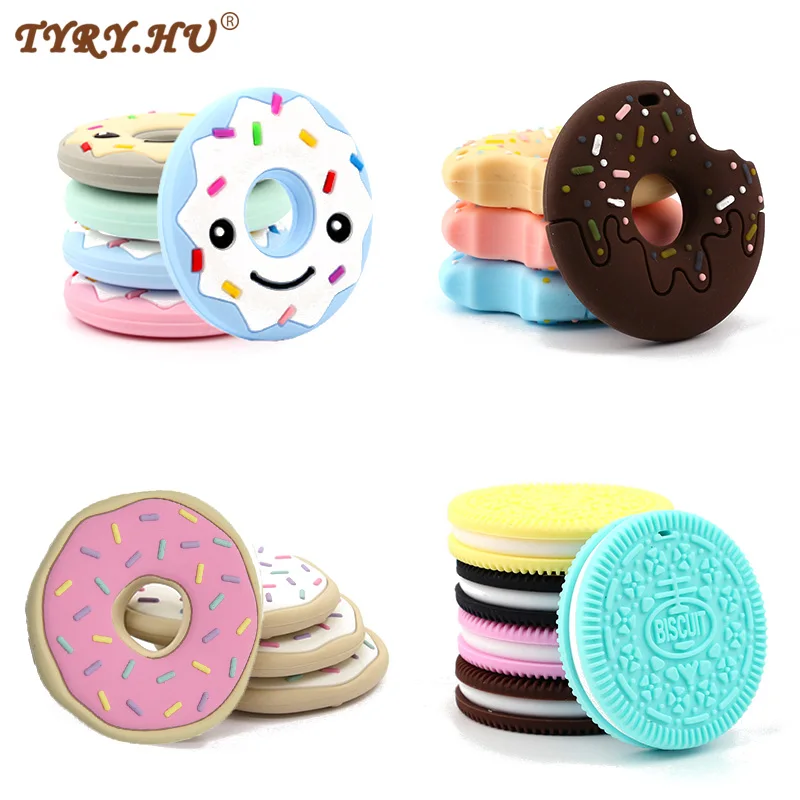 TYRY.HU-mordedor de silicona sin BPA para beb&eacute;, juguete de dentici&oacute;n para beb&eacute;, cadena de chupete de grado alimenticio, accesorios DIY, 1 unidad-0