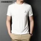COODRONY брендовая летняя Новинка модная полосатая Повседневная футболка с круглым вырезом и коротким рукавом мужская Высококачественная тонкая мягкая футболка C5129S