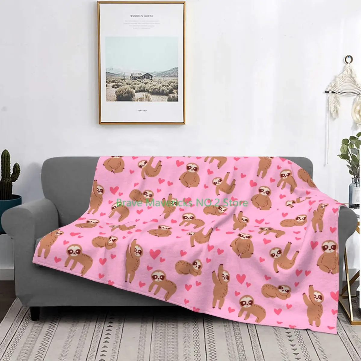 

BCute Sloth Throw Blankets For Bed Warm Flannel Fleece Throw Blankets Gifts For Kids