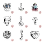 Новинка, бусины-подвески в виде летающей свиньи, светлячков, солнца, Луны, единорога, подходят для браслета Pandora, серебро 925 пробы, Женские Ювелирные украшения, аксессуары