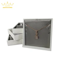 jewelry display tray series for necklace ring erarring pendant pu leather white side holder multi funtion jewelry prop