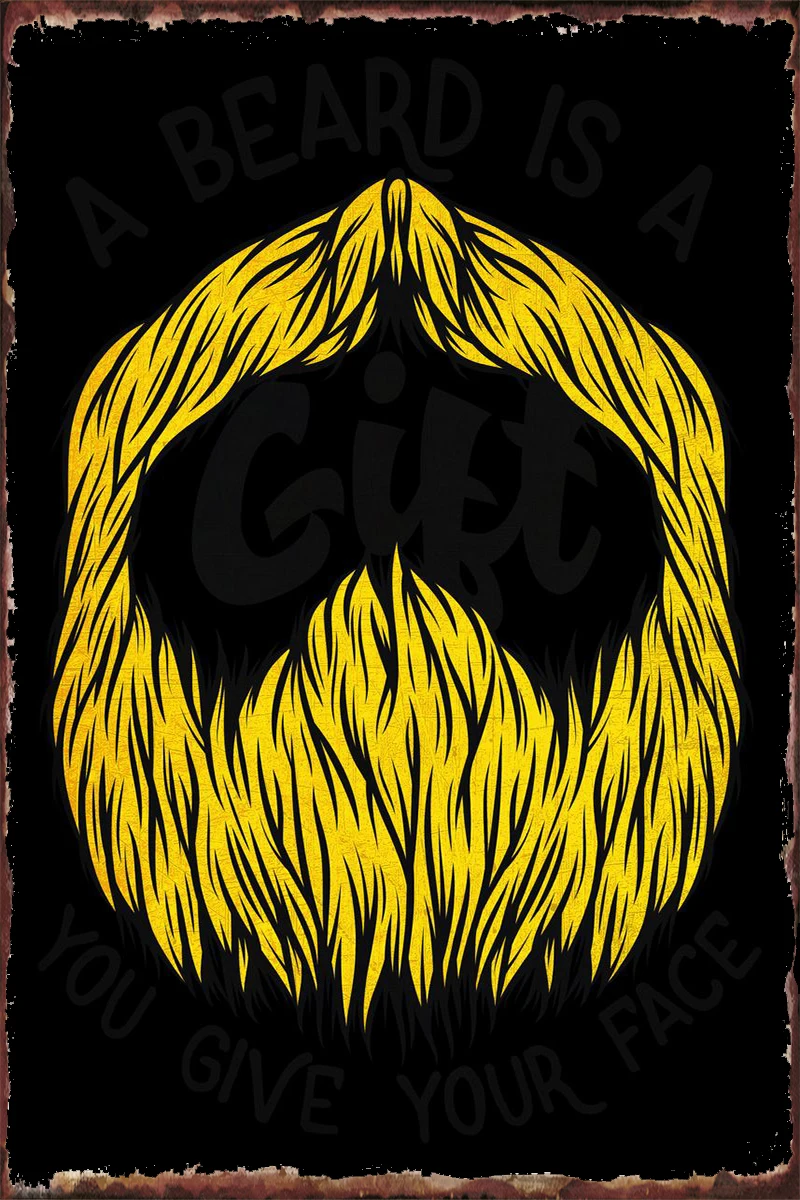 Фото Жестяная ретро-табличка в виде бороды винтажная металлическая вывеска жестяные
