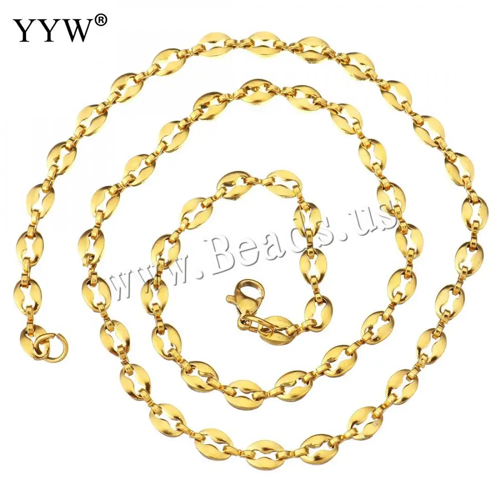

Stainless Steel Chain Necklace for Men Women Gold Steel Tone plated box chain Long Chain Vintage Lobster Clasp Necklace