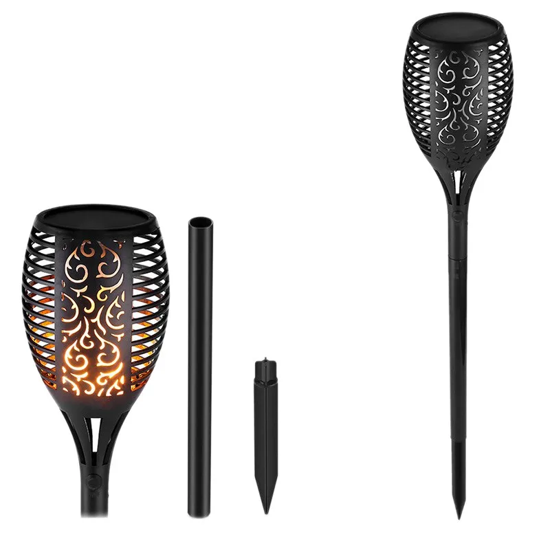 

4pcs/set 96 LED Solar Lamp Solar Flame Light Outdoor Waterproof Induction Light Insert Ground Light Garden Decor Landscape Lamp+
