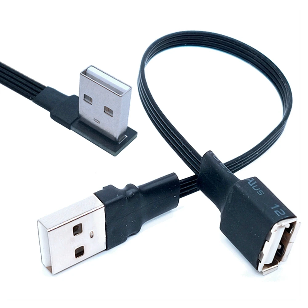 

USB 2.0 Male to Female 90 Degree Up & Down & Left & Right Angled Extension Adaptor cable USB2.0 male to female Flat cable 0.1m