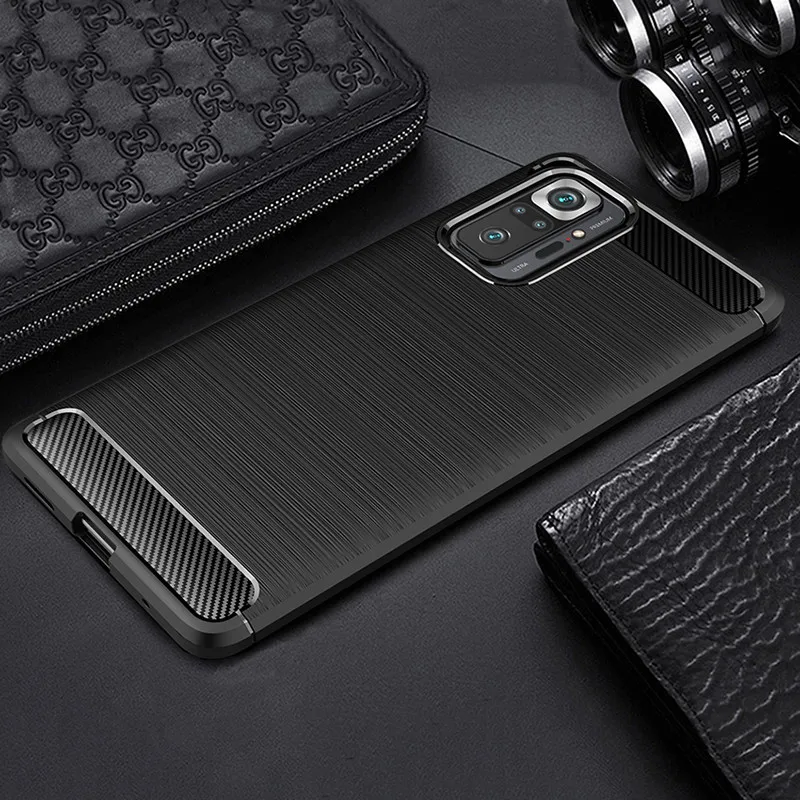 

For Redmi Note 10 Case Brushed Soft Silicone Rugged Armor Back Cover For Xiaomi Redmi Note 10 Pro Phone Case