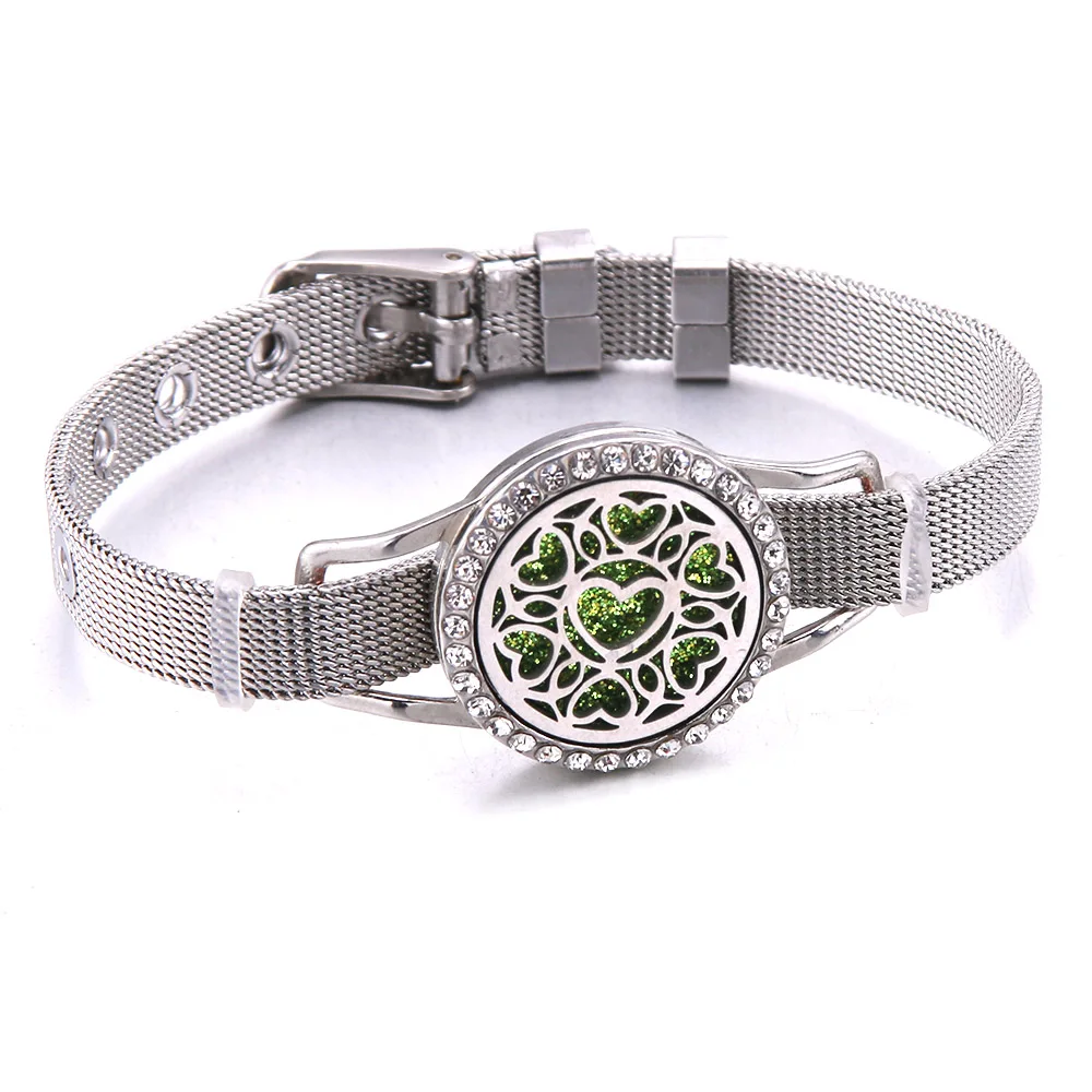 Женский браслет с подвеской Lotus Heart Kaleidoscope ароматерапия из нержавеющей стали